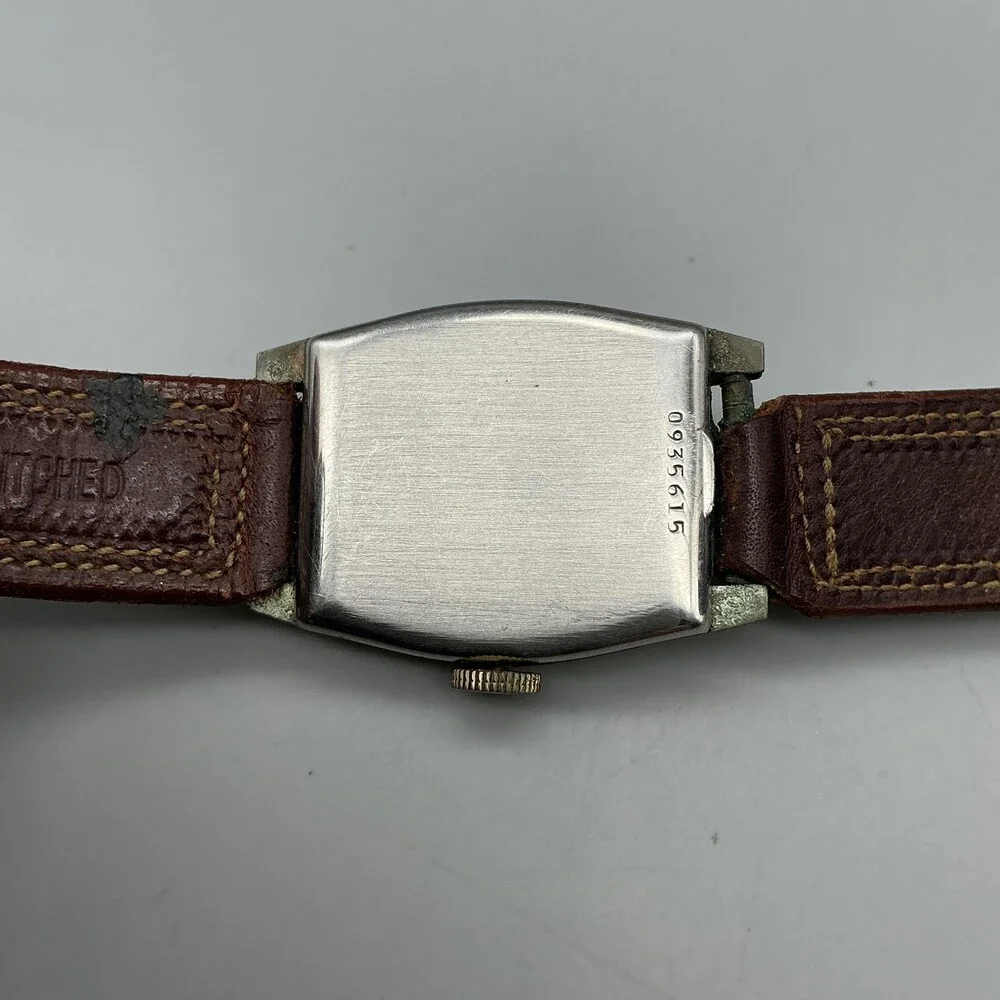 Vintage Westfield Mens Watch 23mm Cream Dial Brown Leather Manual Wind For Parts